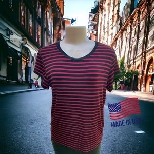Chico’s travelers Size 2 Striped scoop neck shirt‎